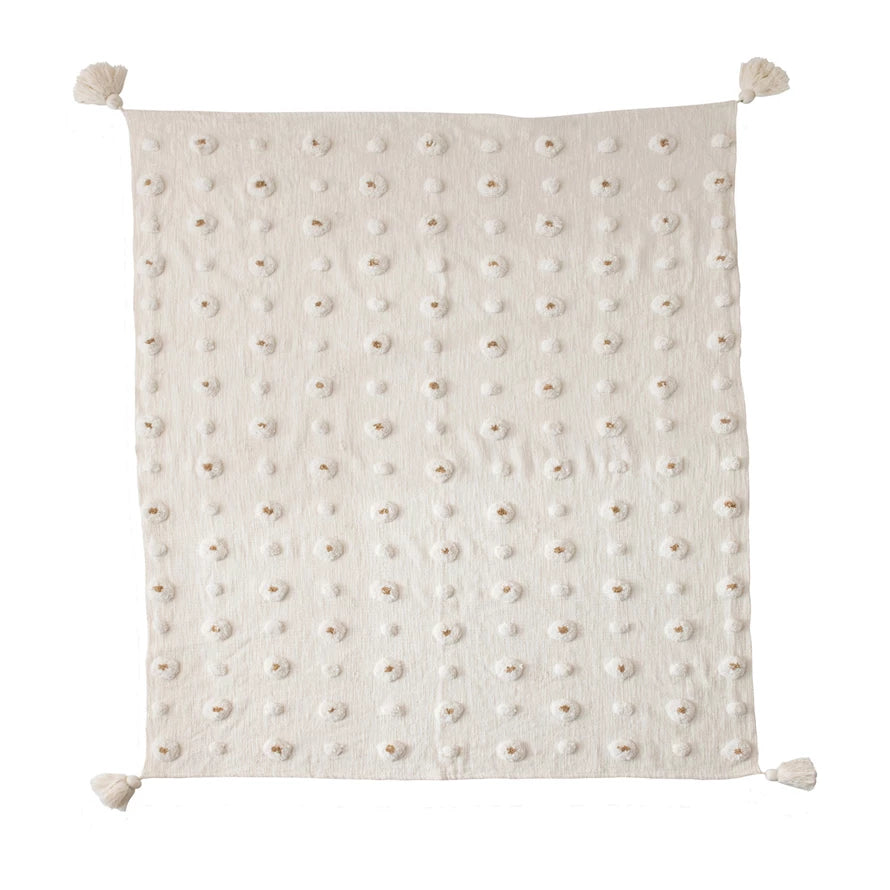 White tufted best sale throw blanket