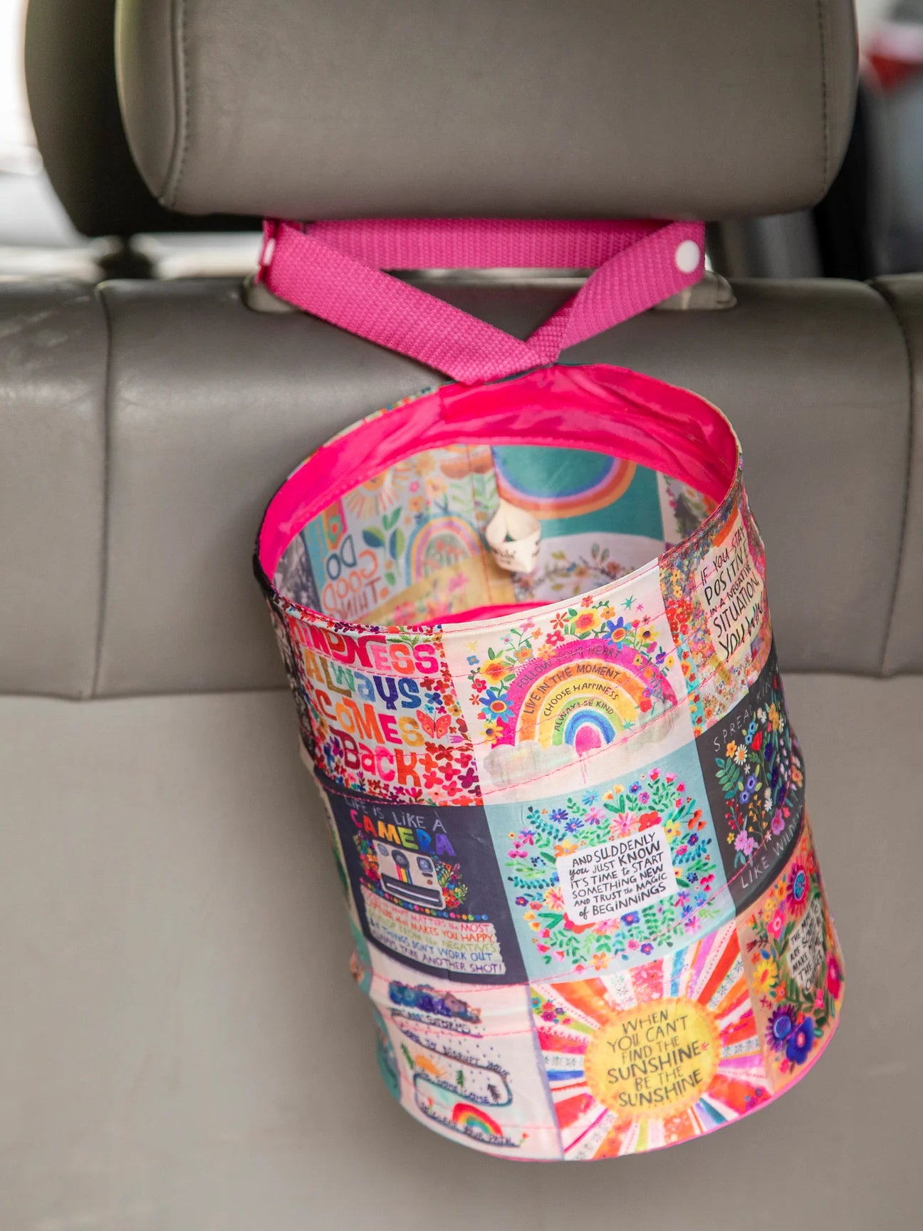 Fabric Car Trash Can with Lid