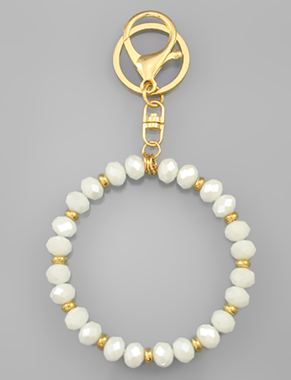 Cross & Clay Bead Key Ring Bracelet – Kennedy Sue Gift & Home