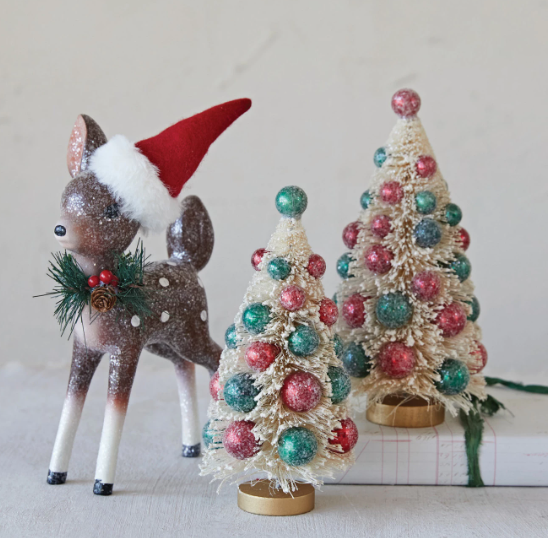 Flocked Mini Bottle Brush Tree Set – Kennedy Sue Gift & Home