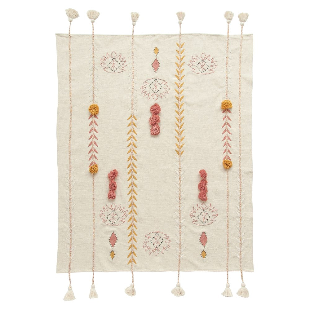 Cream discount tassel throw