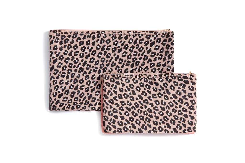 Set of 2 Leopard Travel Organizers