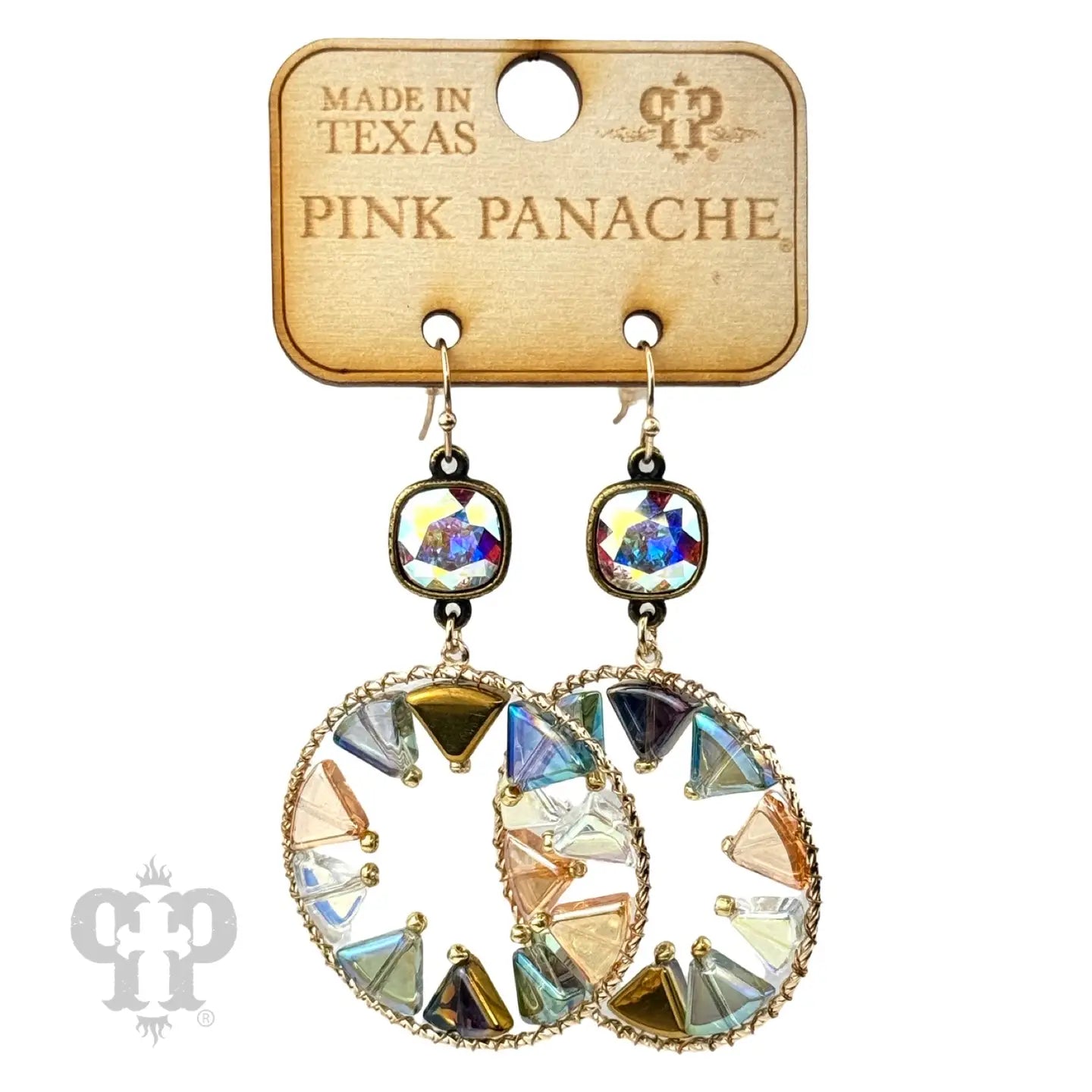 Gold Triangle Bead Earrings