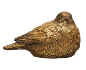 Distressed Gold Finish Resin Birds