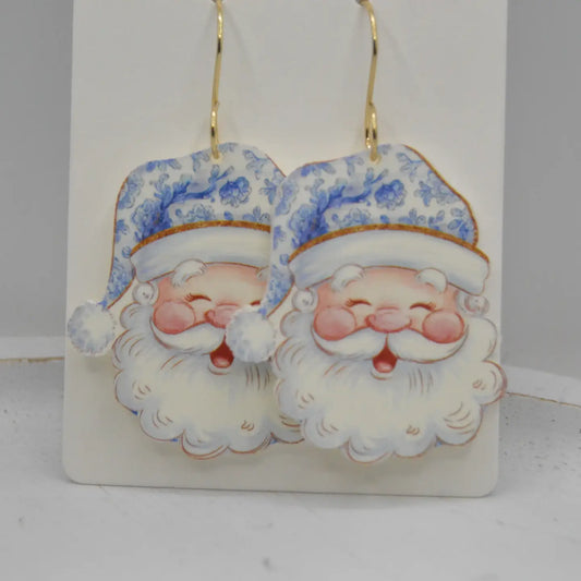 Chinoiserie Retro Santa Earrings