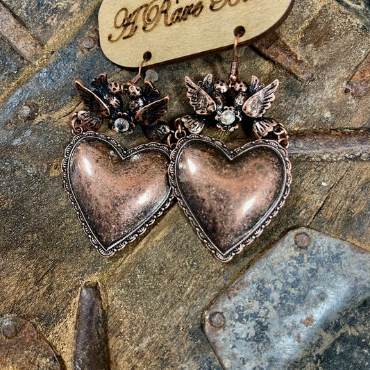 Milagro Heart Copper Earrings