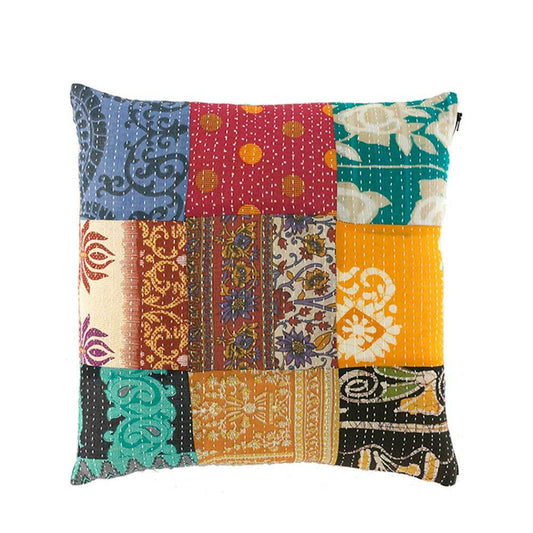 Kantha Patchwork Throw Pillow