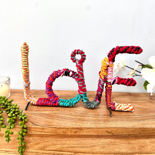 Colorful Jute "Love" Sign