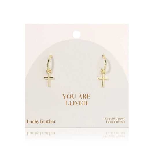 You Are Loved Cross Earrings