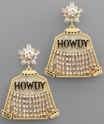 HOWDY Crystal Jacket Earrings