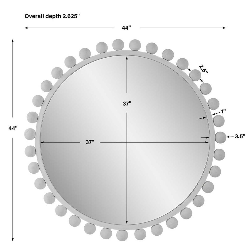 The Cyra Round Mirror, White