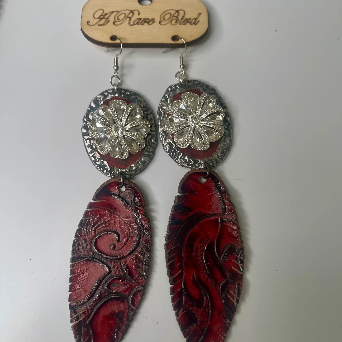 Roses and Feather Earrings