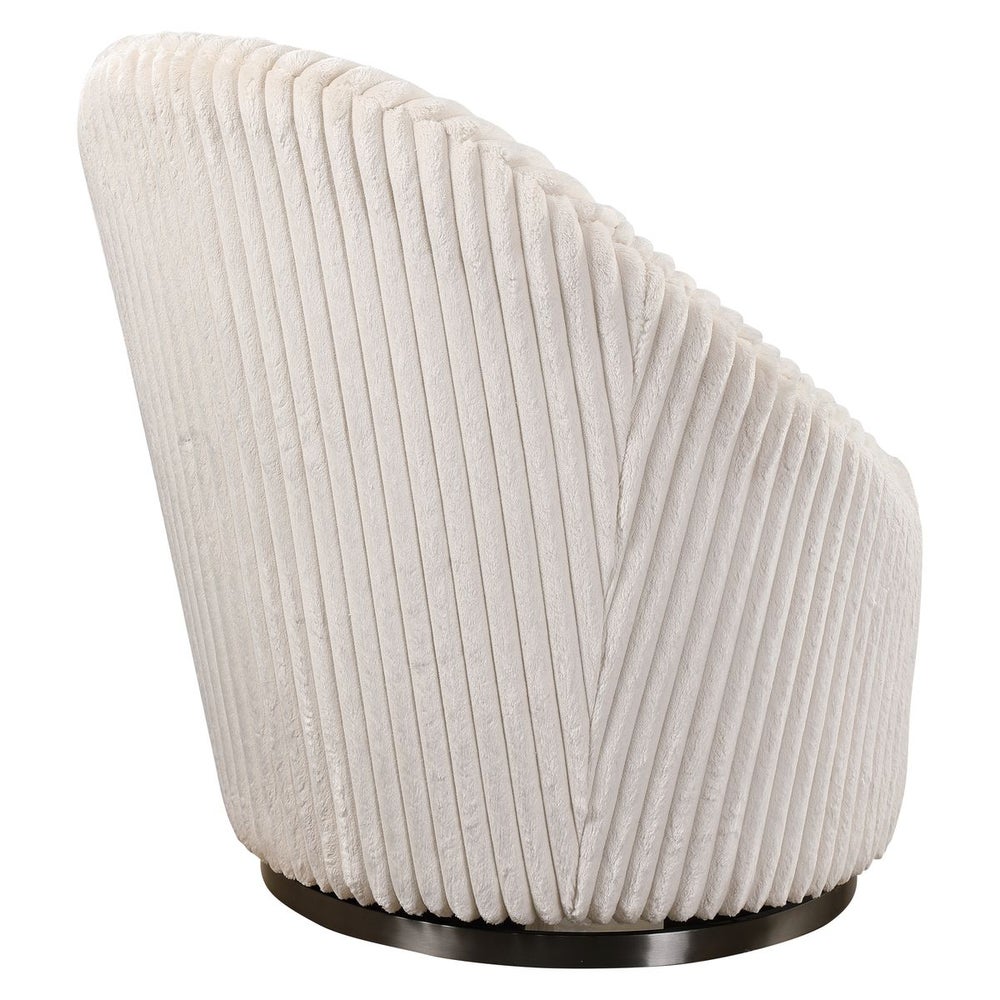 Crue Swivel Chair, Ivory