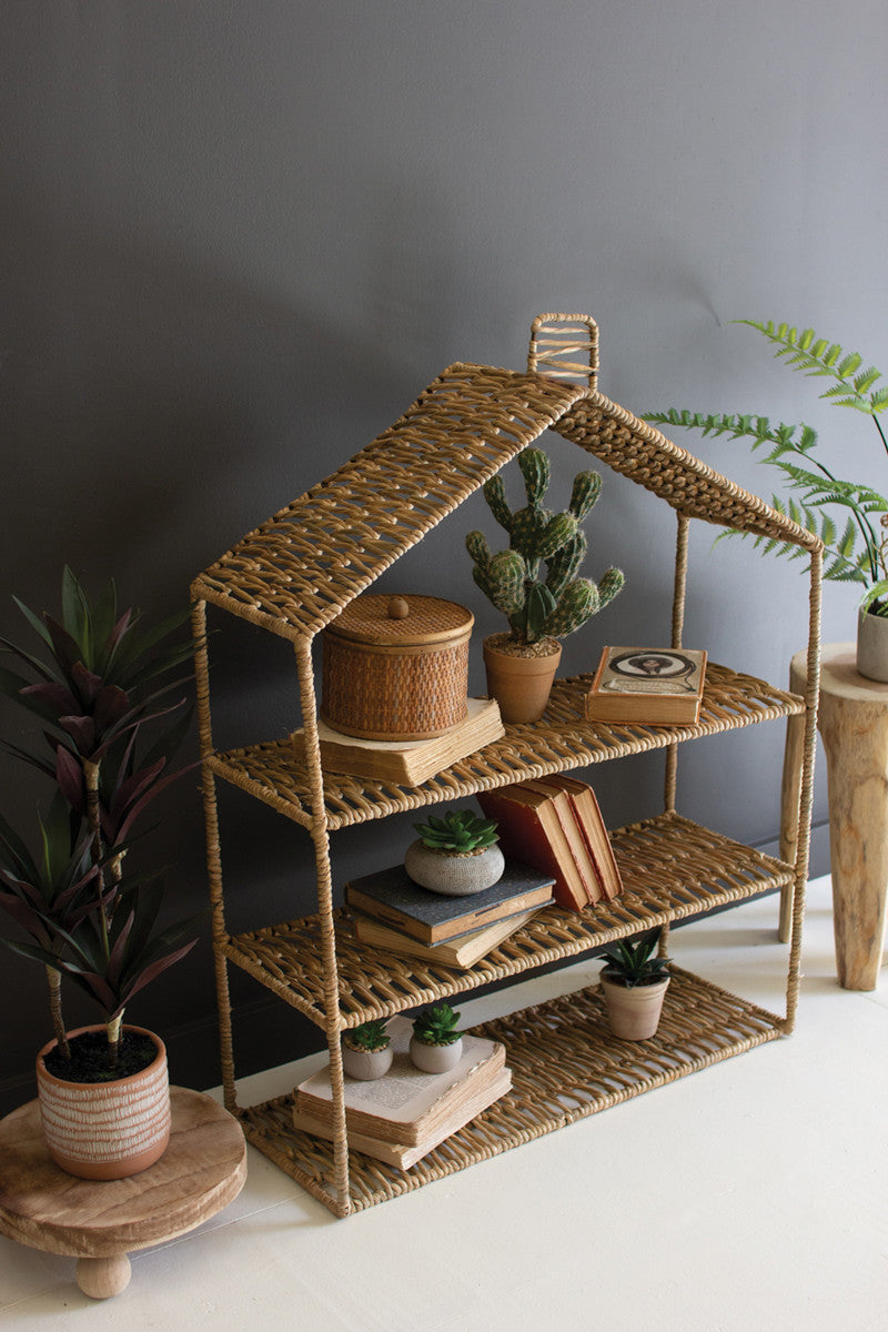 Woven Seagrass House with Shelves