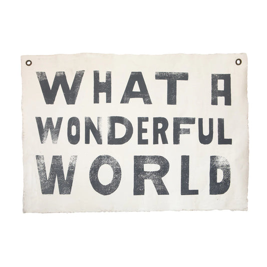 What a Wonderful World Hand Painted Wall Hanging