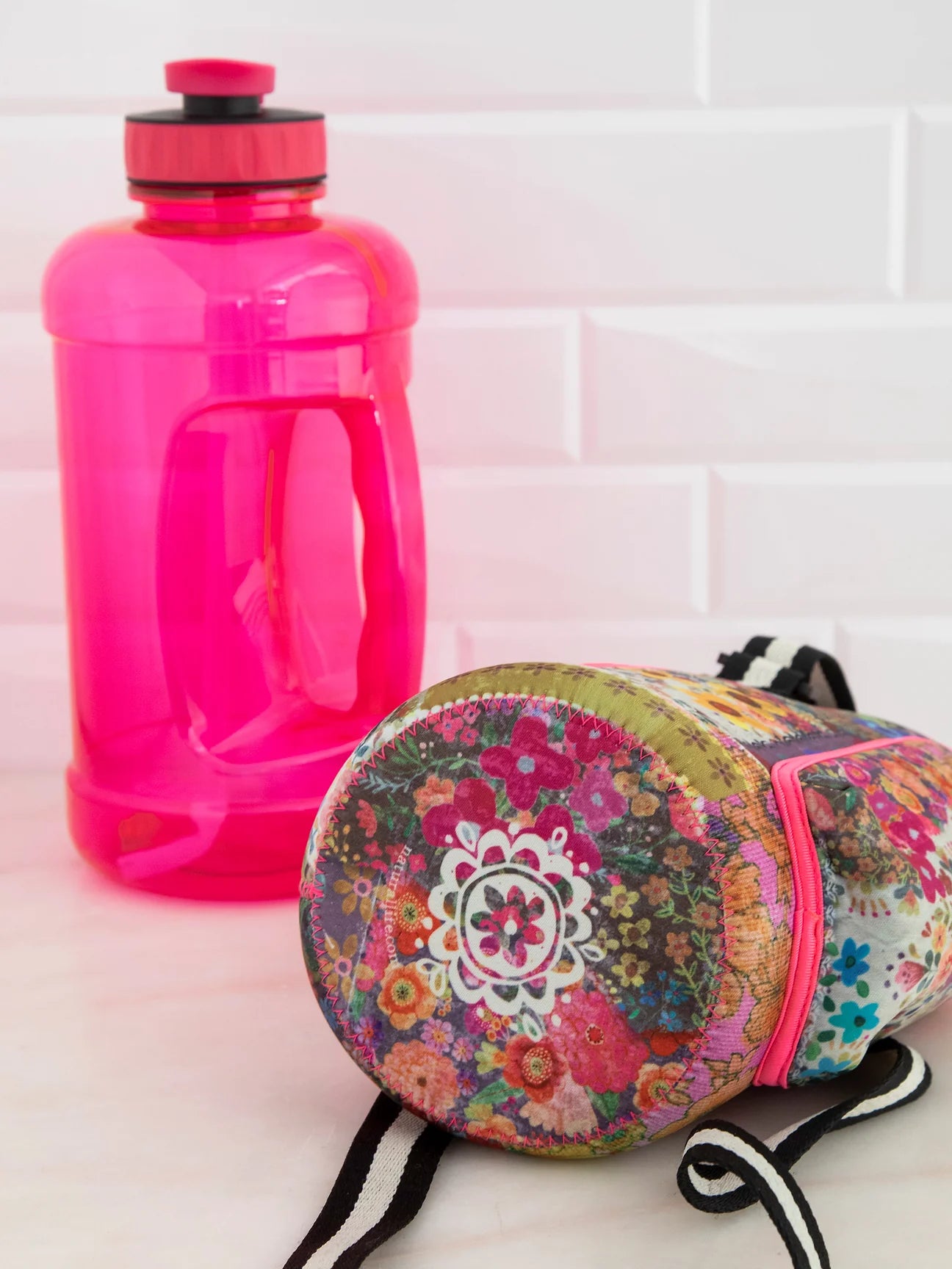 Insulated Water Bottle Carrier - Pink Patchwork  Water bottle carrier,  Bottle carrier, Bottle bag