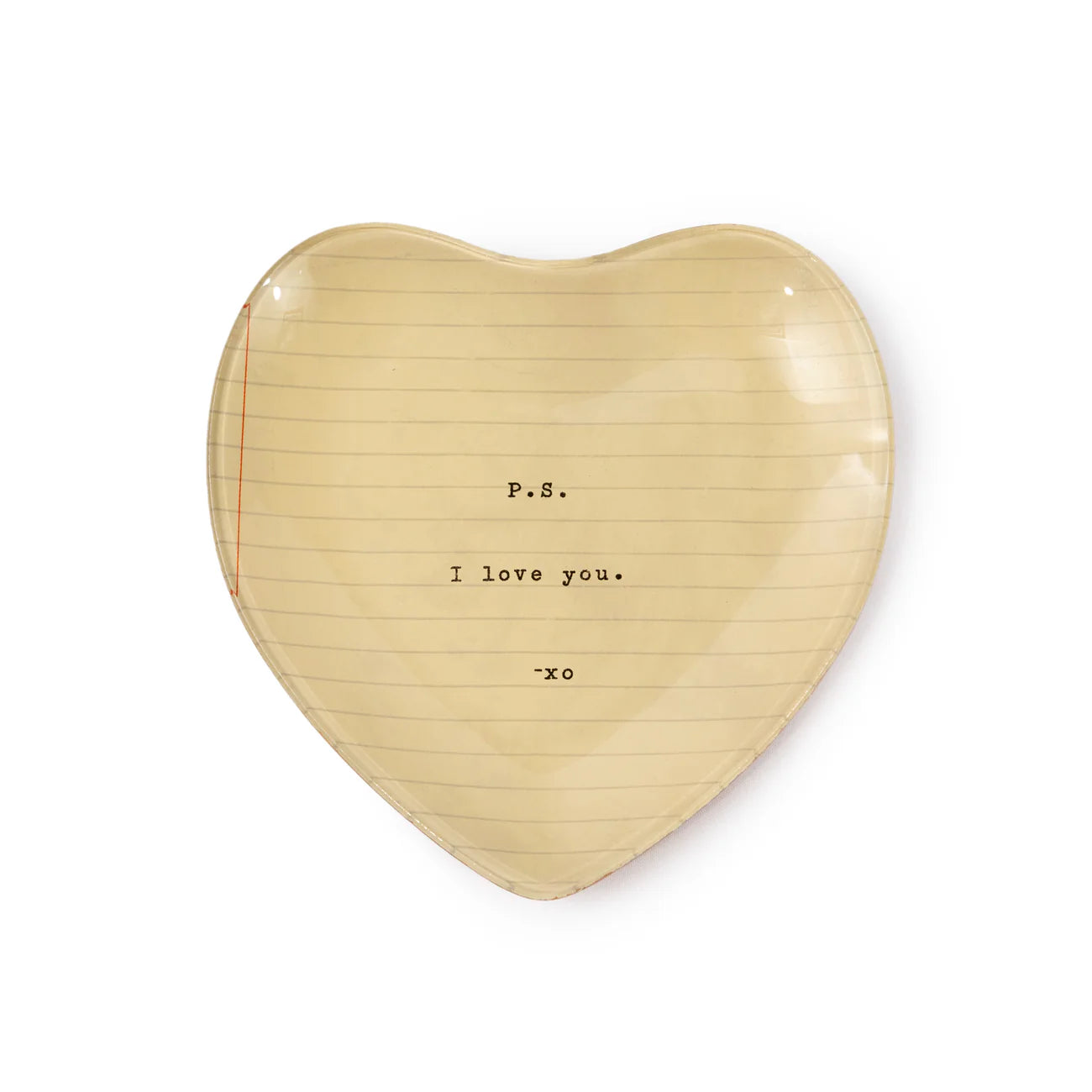 PS I Love You Small Heart Decoupage Plate