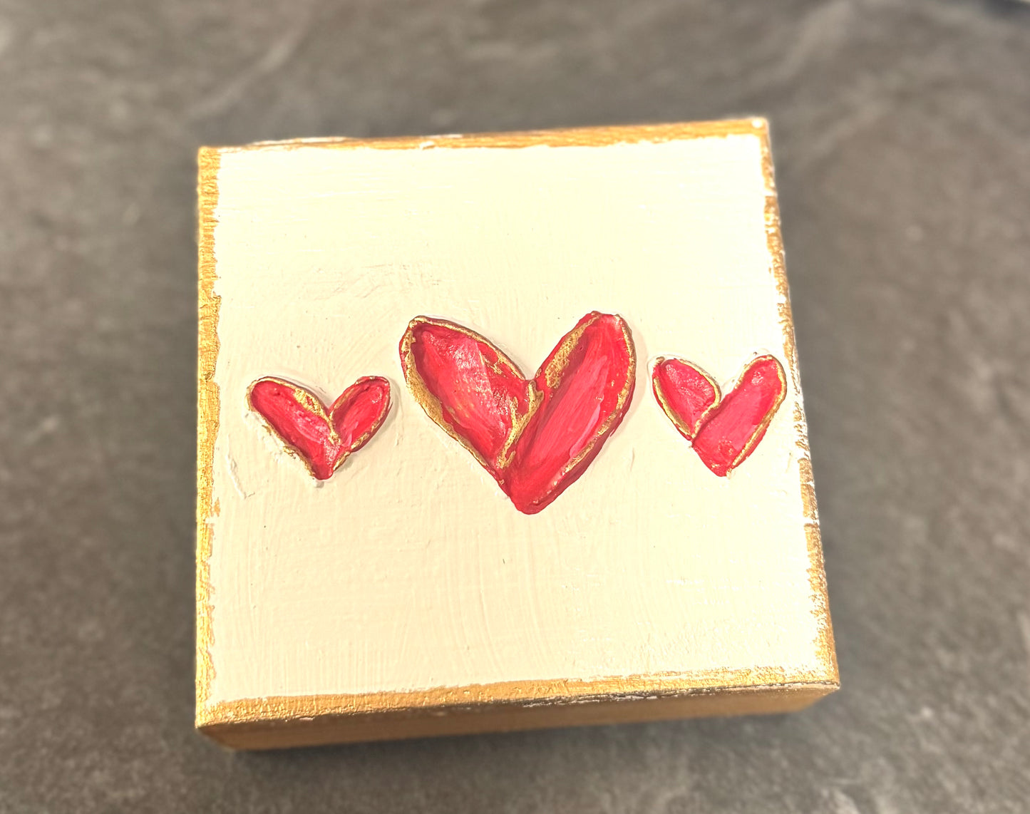 Handmade Heart Valentine Wood Blocks