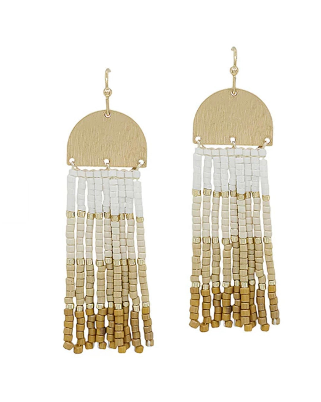 Ombre Seed Bead Tassel Earrings