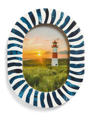 Blue Oval Inlay Frame