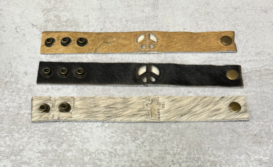 Fur and Leather Cuff Bracelets