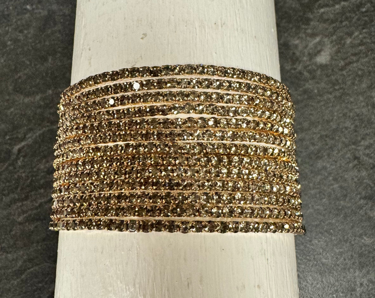 Iridescent Rhinestone Stretch Stacker Bracelets