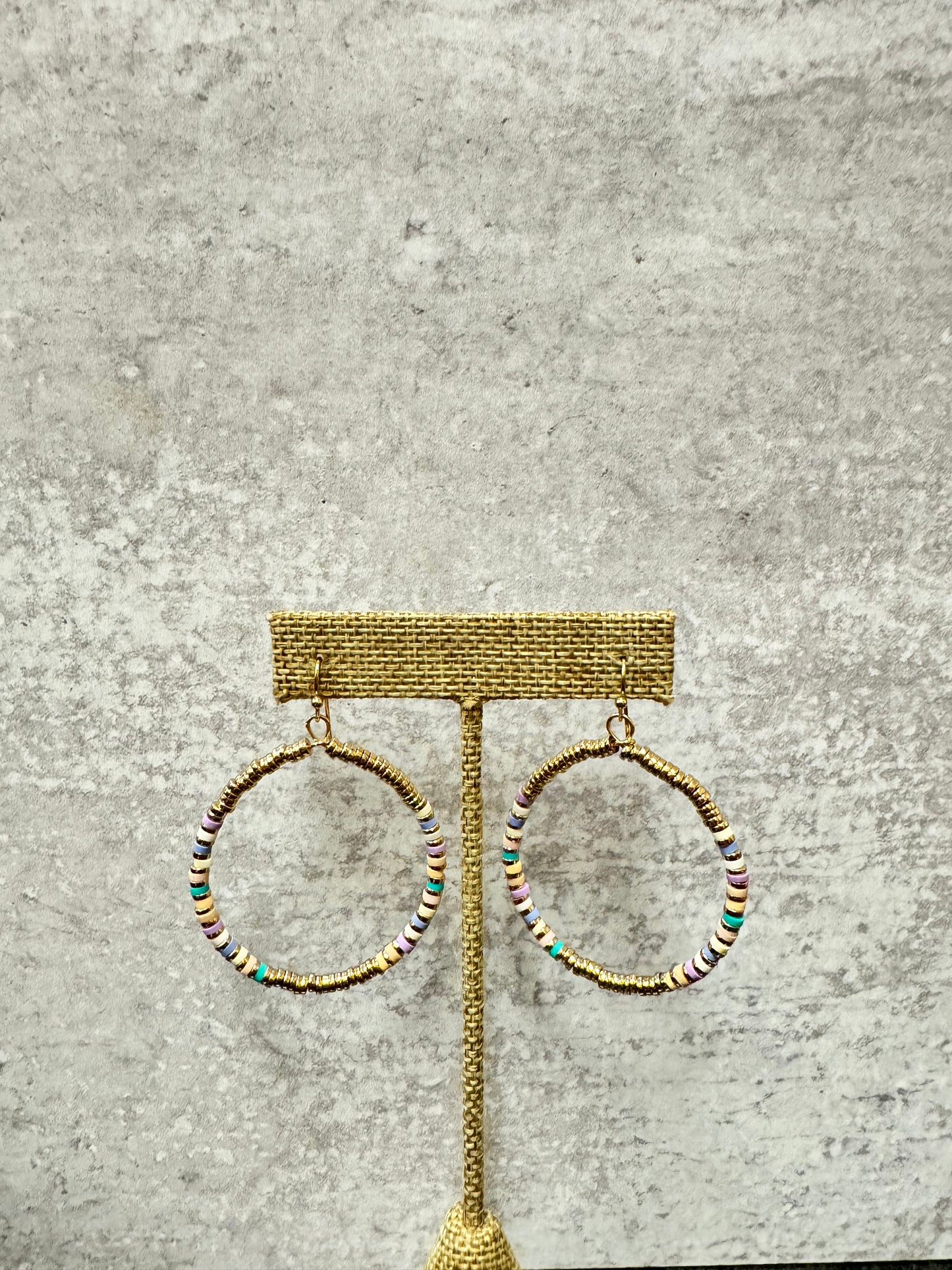 Beaded Metal and Multi Hoop Earrings