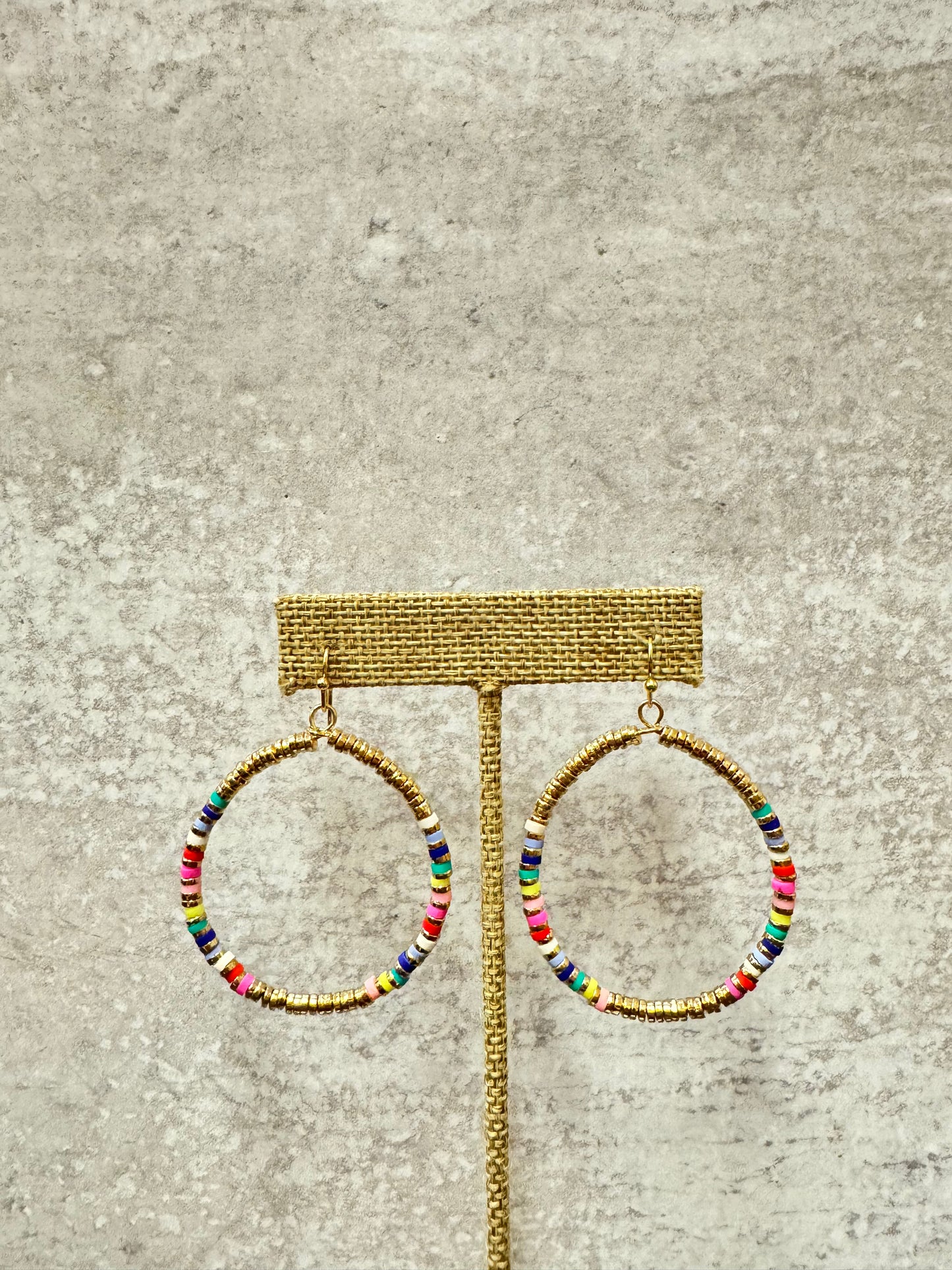 Beaded Metal and Multi Hoop Earrings