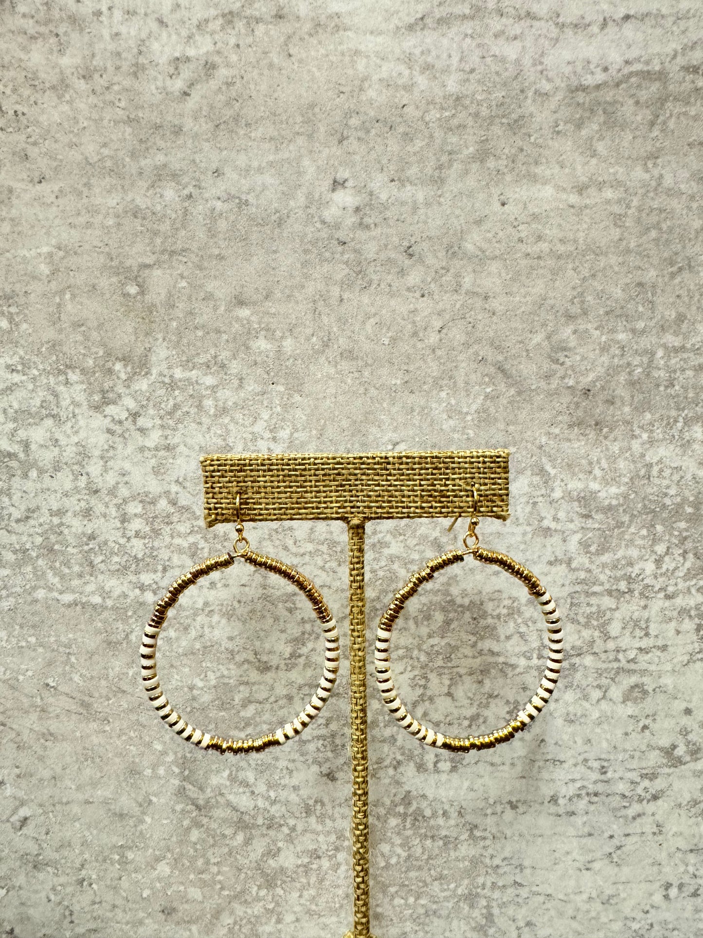 Beaded Metal and Multi Hoop Earrings