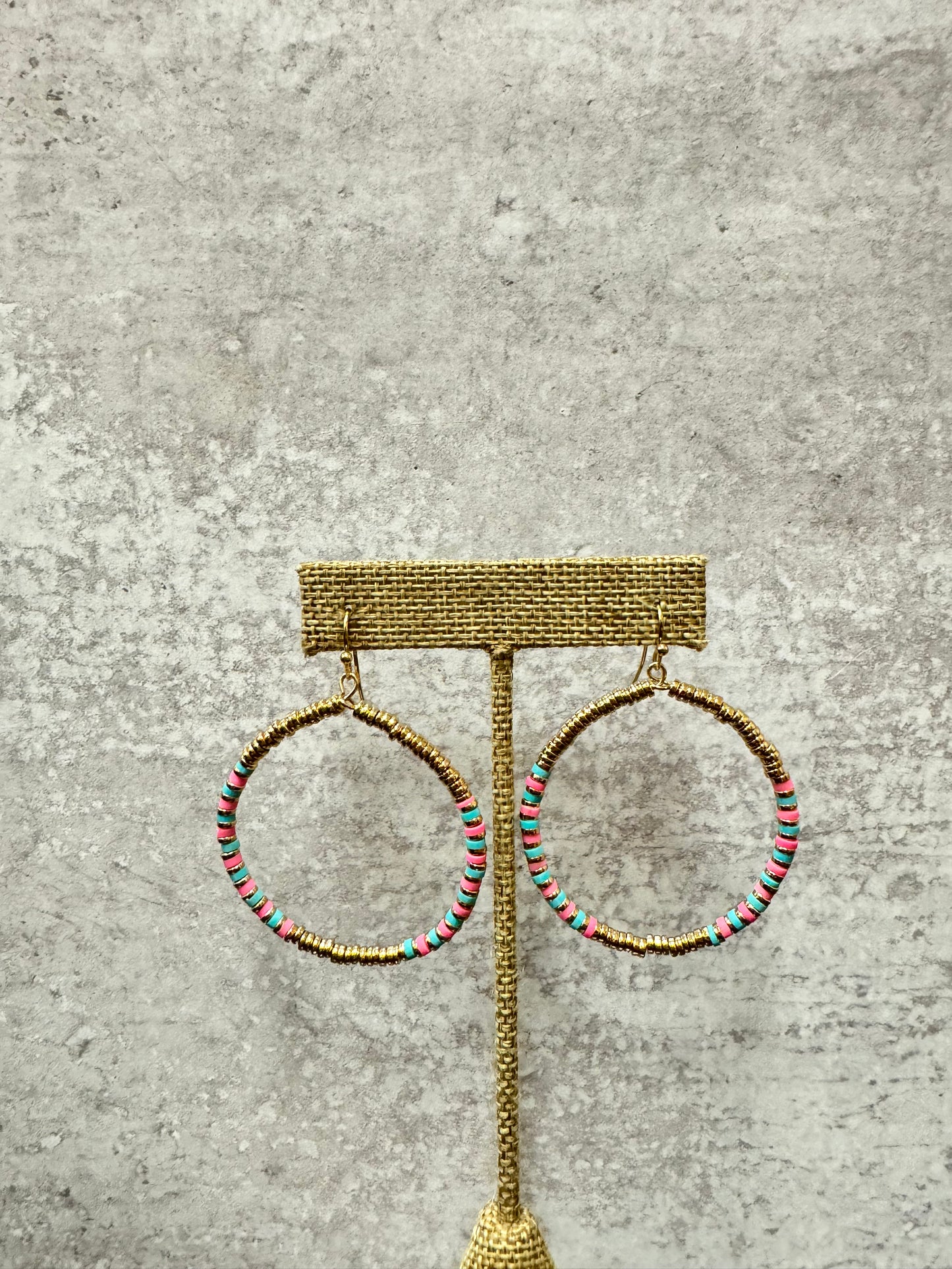 Beaded Metal and Multi Hoop Earrings