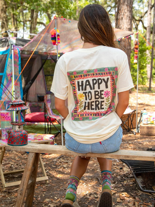 Comfy Tee Shirt - Happy To Be Here