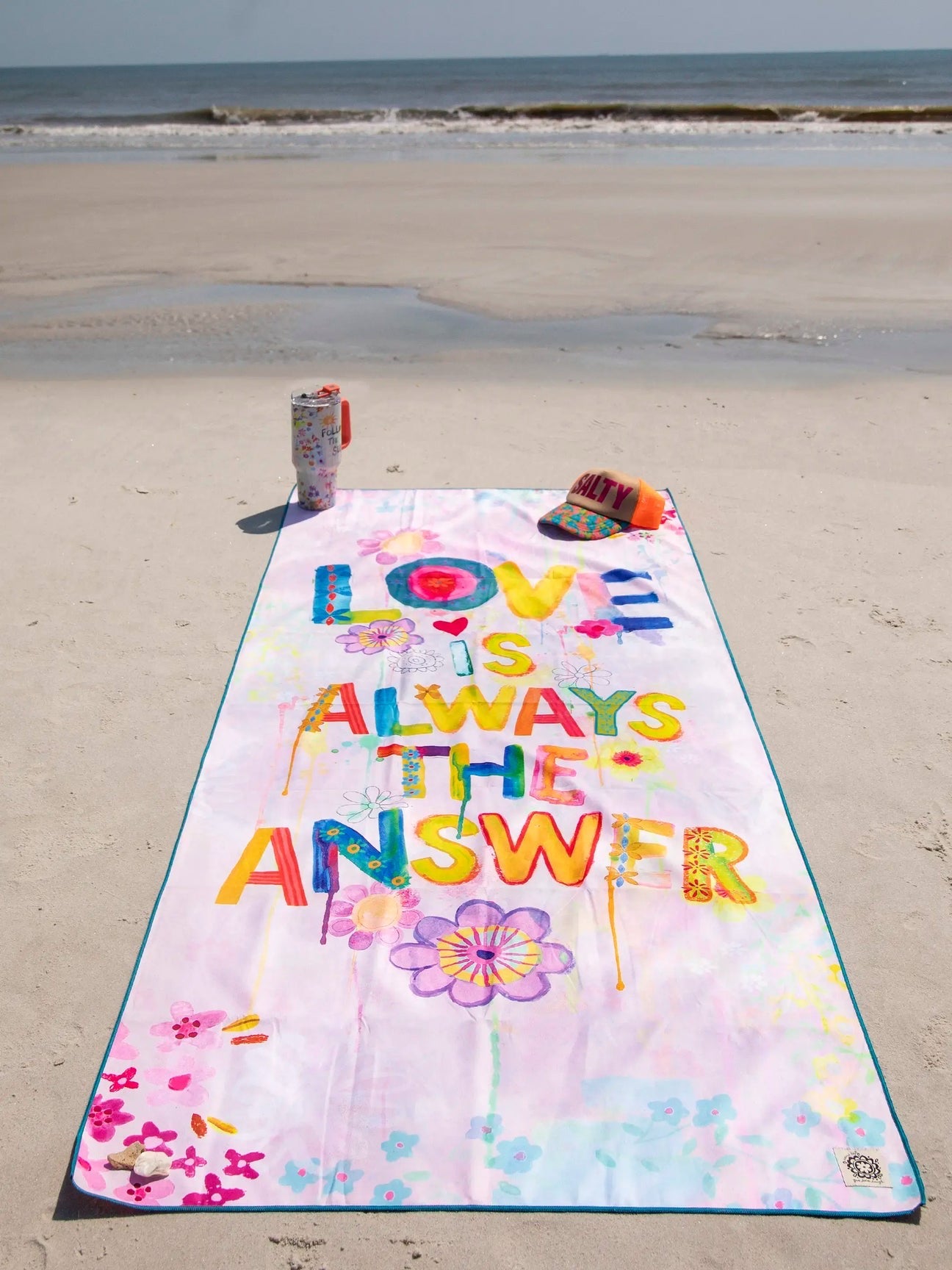 Double-Sided Microfiber Beach Towel - Love Is Always The Answer