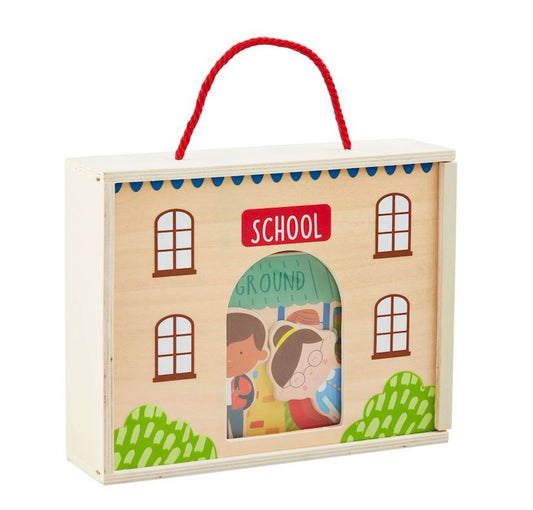 Boxed Wood School Play Set