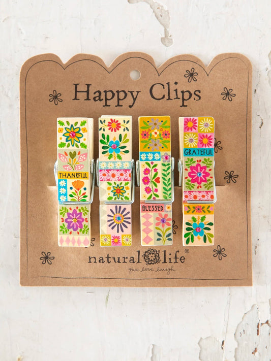 Bag Clips, Set of 4 - Thankful Grateful Blessed