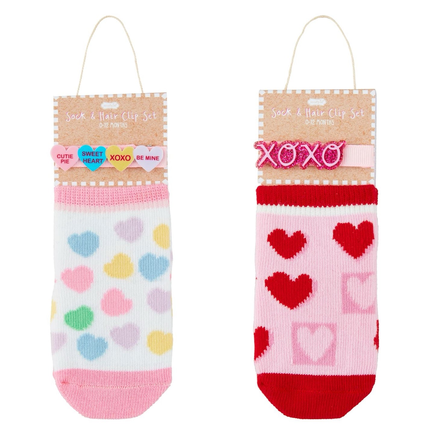 Valentine's Day Sock and Hair Clip Sets