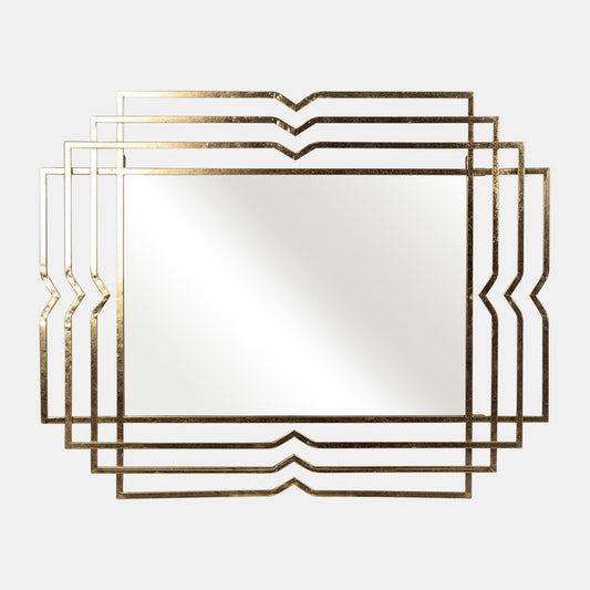 Gold Geometric Rectangular Mirror