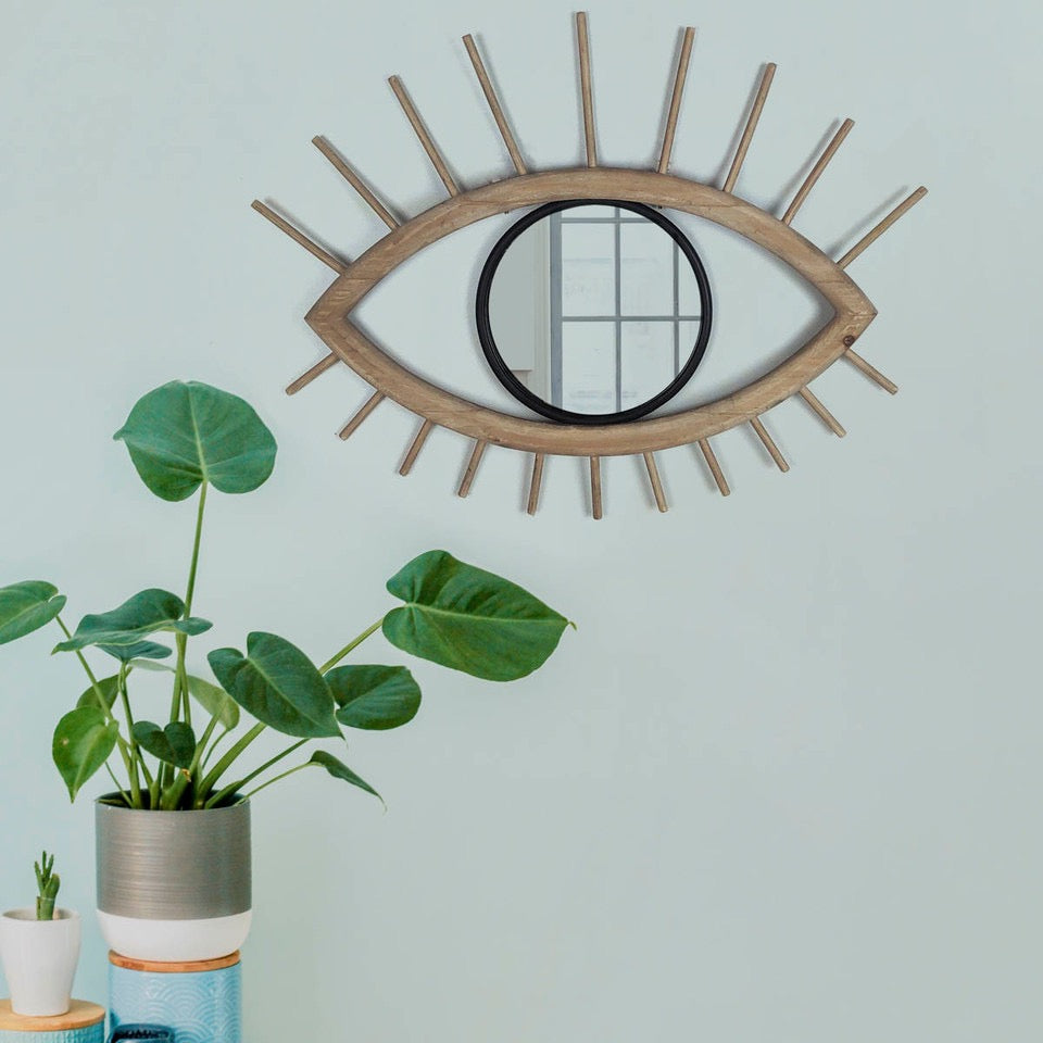 Evil Eye Wooden Mirror