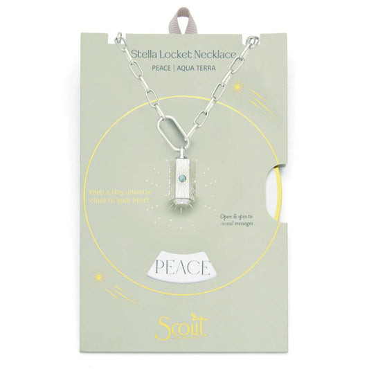 Stella Locket Necklace - Aqua Terra/Peace