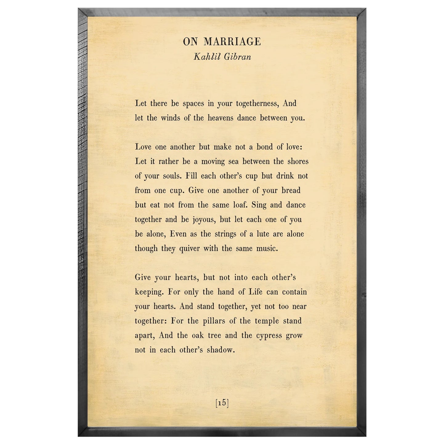 On Marriage - Poetry Collection Art Print