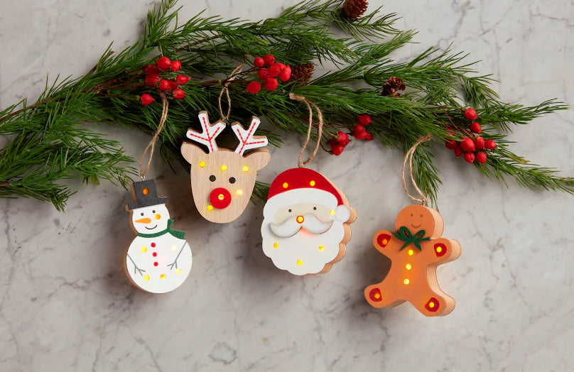 Light-Up Christmas Character Ornaments