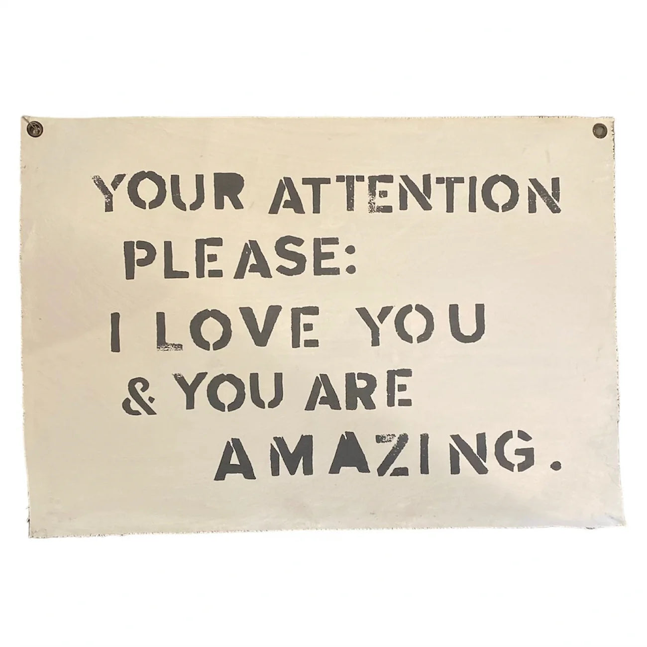 Your Attention Please Hand Painted Wall Hanging