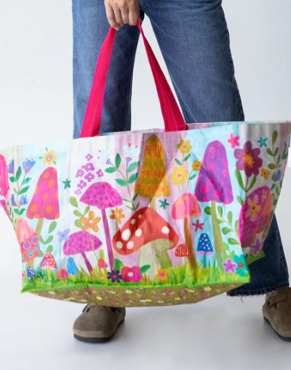 Laundry Traveling Moving Tote Bag - Mushroom