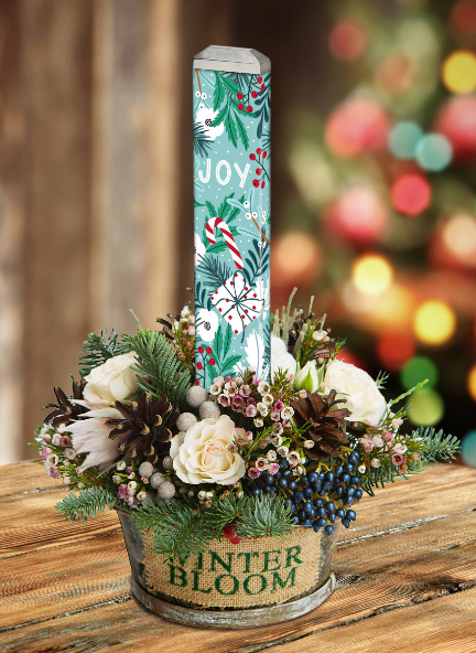 Christmas Joy 13" Mini Art Pole