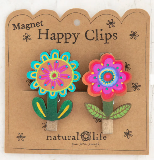 Magnet Happy Clips, Set of 2 - Flowers