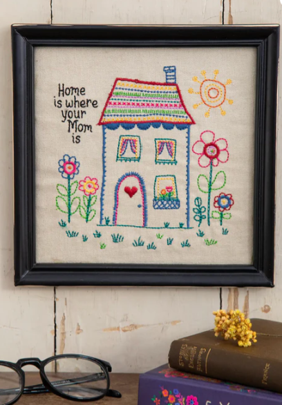 Embroidered Wall Plaque - Home Mom