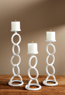 White Chain-Link Candlesticks