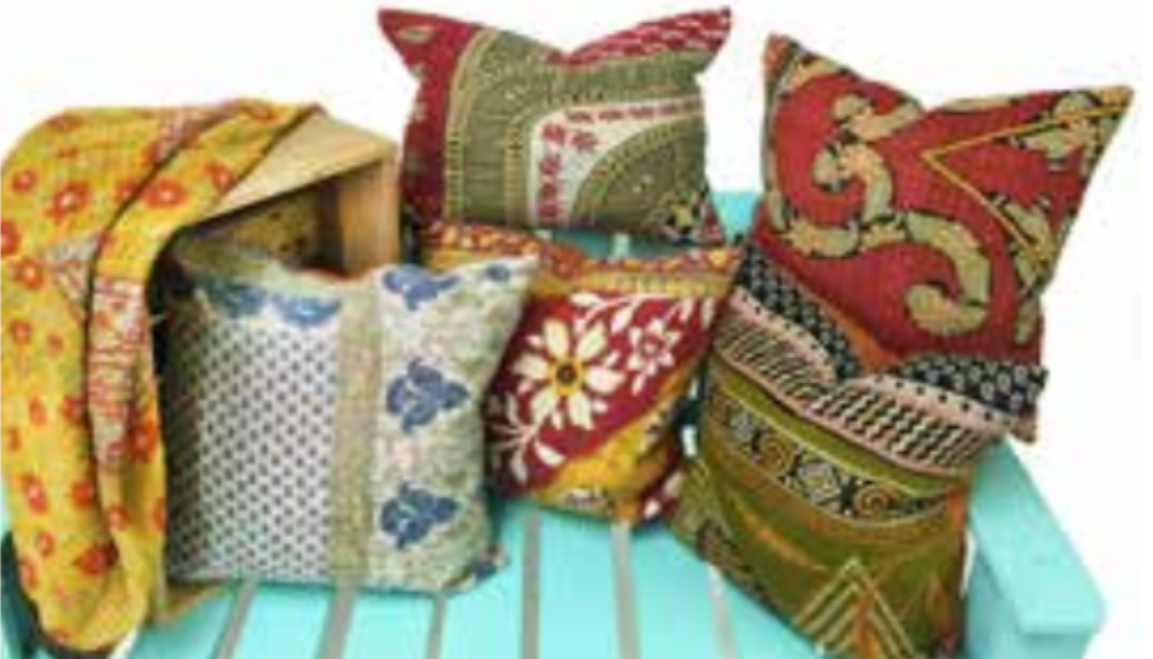 Kantha Throw Pillows