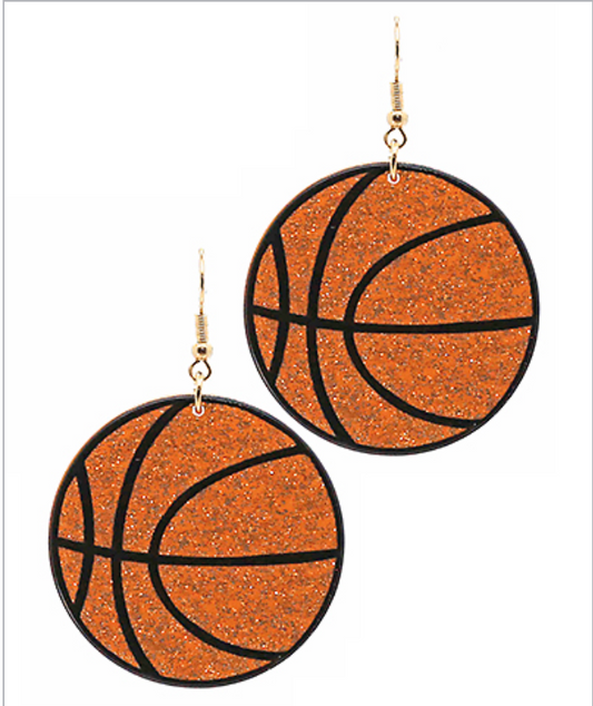 Glitter Sports Ball Drop Earrings