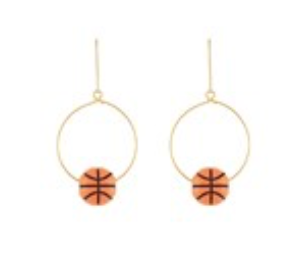 Dangle Sports Charm Hoop Earrings