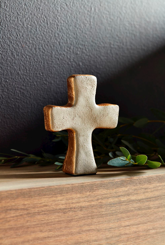 Gold Concrete Cross